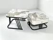 Double Center Table - White Marble Top - 2