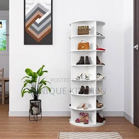7 Tier Rotating Shoe and Handbag Storage Tower - 1