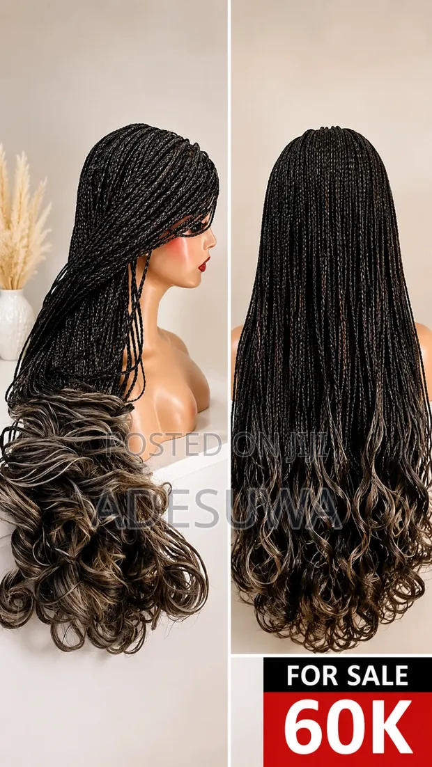French Curls Braided Wig - 30 Inches - 1
