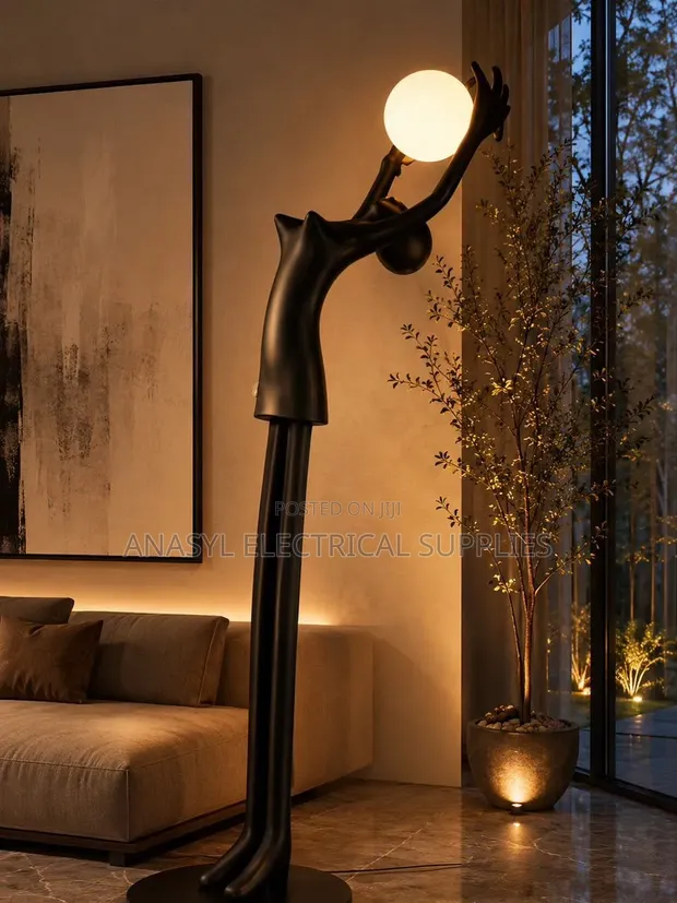 Anasyl Humanoid Sculptural Floor Lamp - Matte Black - 1