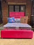 4x6 8" Foreign Orthopedic Mattress + Bed Frame + Pillows - 2