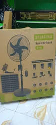 Solar Rechargeable Fan with Power Bank, Bulbs & Panel - 2