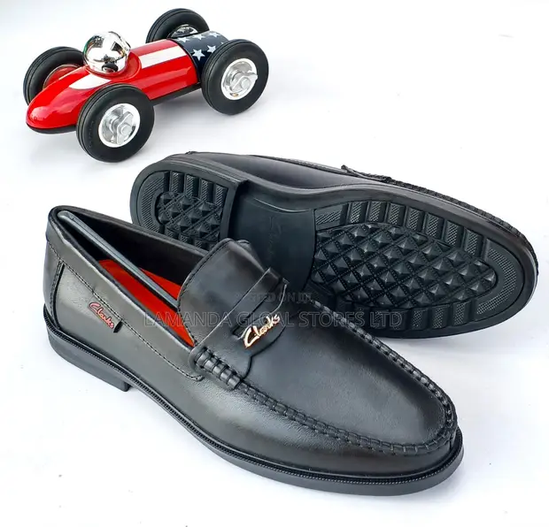 Clarks Classic Leather Penny Loafers - Black - 1