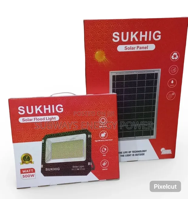 500W Solar Flood Light with Remote Control - 1
