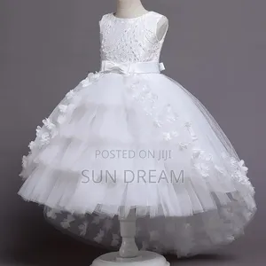 White Bridal Kids Party Dress Gown
