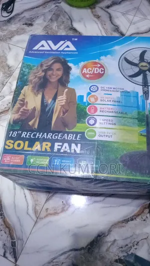 Ava 18-Inch Rechargeable Fan with Panel and Bulb