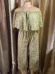 Zara Women's Green Floral Jumpsuit - Size M - 1