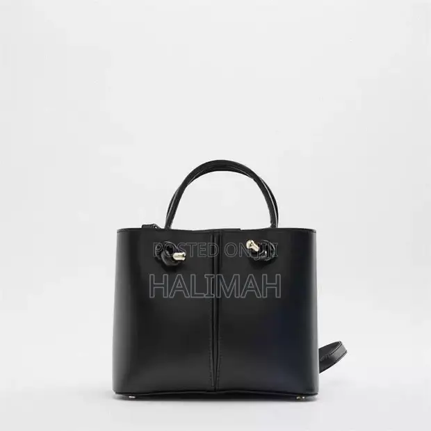 Zara Handbag - Sabuwar Baki Gaskiyar Fata - 1