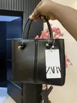 Zara Handbag - Sabuwar Baki Gaskiyar Fata - 2