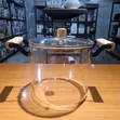 5L Borosilicate Glass Cooking Pot with Wooden Handles - 2