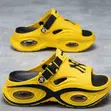 NY Yankees Chunk Platform Air-Cushion Slides Yellow - 2
