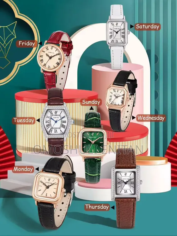 7-in-1 Ladies Leather Watch Set - 1