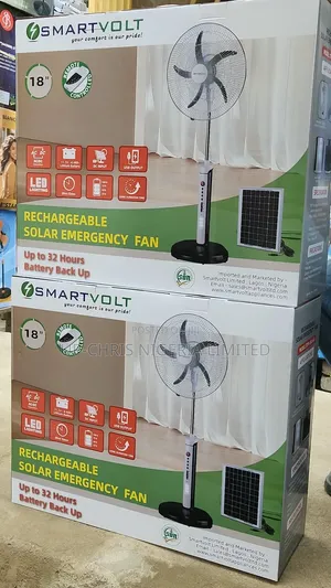 Smart Rechargeable Solar Standing Fan (18-inch)