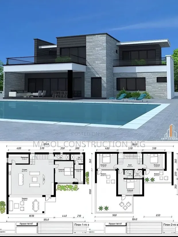 Contemporary Home Design Floor Plan & Architectural Concept - 1