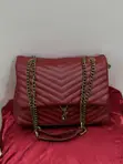Luxury Maroon Quilted Shoulder Bag with Antique Gold Chain Strap - 2