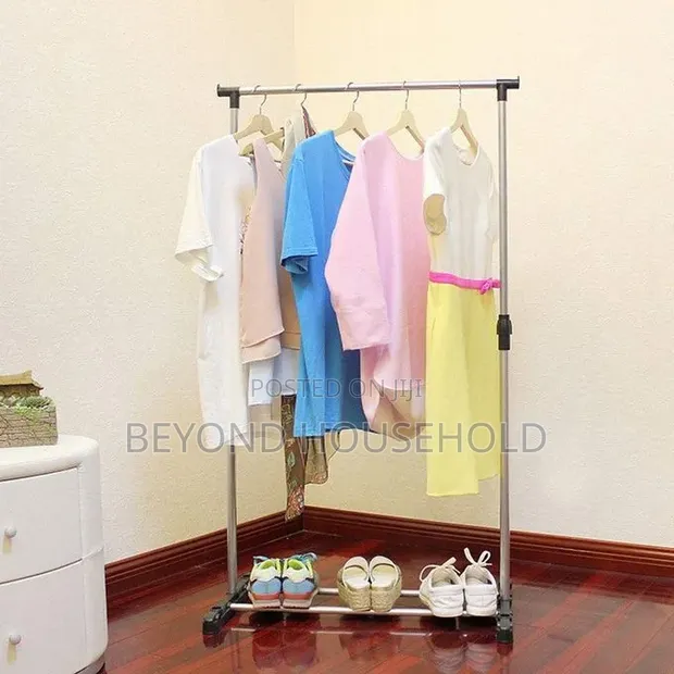 Adjustable Clothes Hanger with Shoe Rack - 1