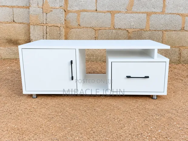 Luxury Center Table - White Engineered Wood - 1