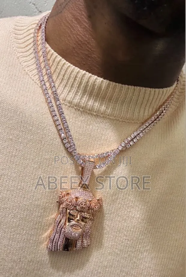 Iced Out Zirconia Tennis Chain with Pendant - 1