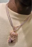 Iced Out Zirconia Tennis Chain tare da Pendant - 1