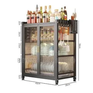 3-Tier Dust-Proof Kitchen Dish Cabinet Organizer