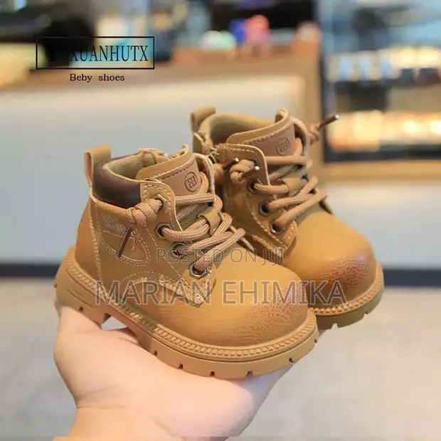 Crystal Kids' Brown Leather Sneakers - Size 16/19 - 1