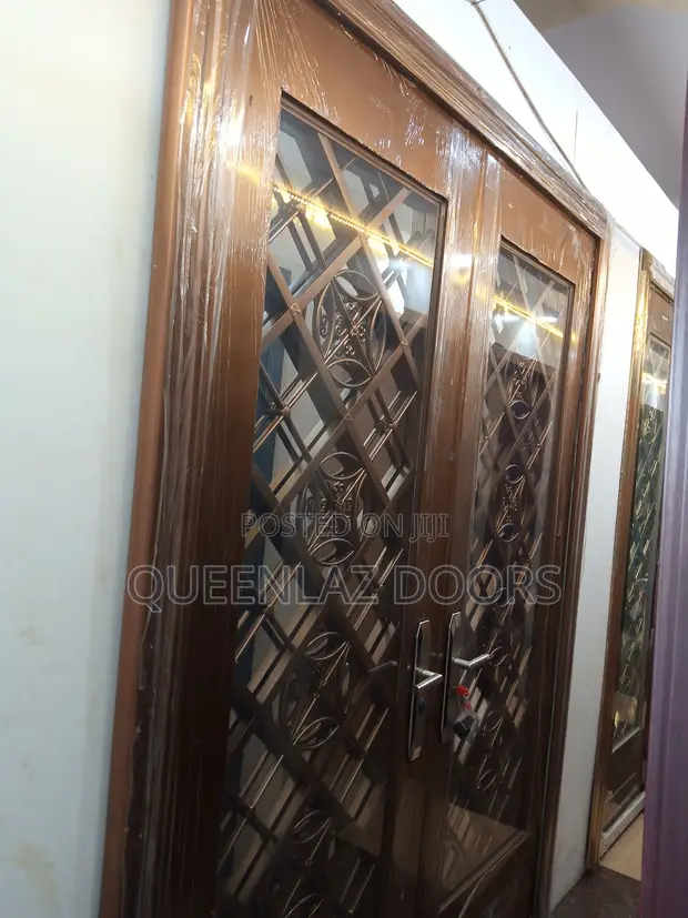 6ft Stainless Gold Security Glass Door - 1