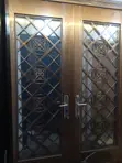 6ft Bakin Karfe Zinariya Ƙofar Gilashi Mai Tsaro - 3