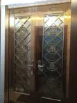 6ft Bakin Karfe Zinariya Ƙofar Gilashi Mai Tsaro - 4