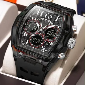 Luxury Poedagar Rubber Chronograph Watch