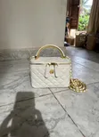 Luxury Quilted Vanity Box Bag - White - 2