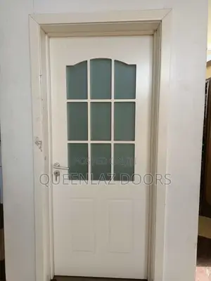White Solid Wood Door with Glass