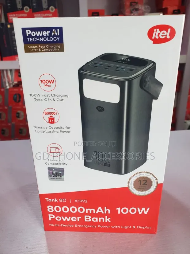 Sabon Itel Tank 80 80,000mAh 100W Power Bank - 1