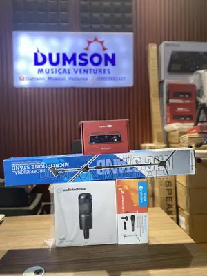 Audio-Technica AT2020, Sennheiser Mic, Scarlett 2i2