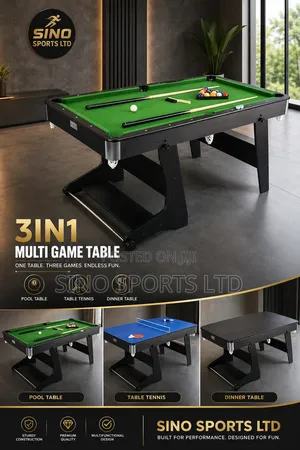 3-in-1 Pool Table (Snooker, Table Tennis, Dining)