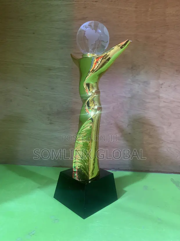 Gold Trophy Award Plaque - 1
