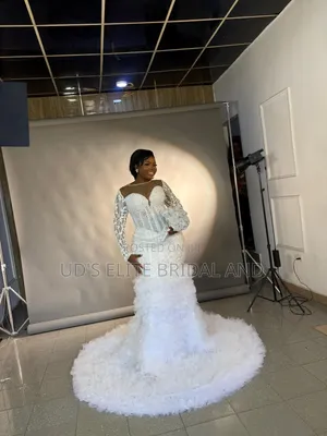UD Elite Bridal Luxury Hand-Beaded Pearl White Wedding Gown