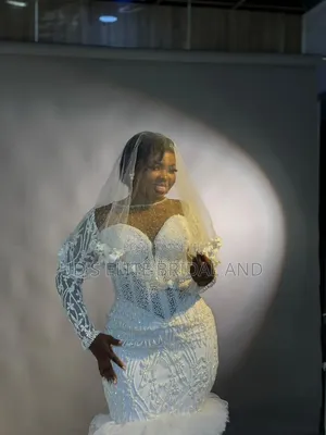 UD Elite Bridal Luxury Hand-Beaded Pearl White Wedding Gown