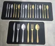 2-Piece Anti-Slip Kitchen Runner Mat Set - Cutlery Design - 1