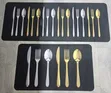 2-Piece Anti-Slip Kitchen Runner Mat Set - Cutlery Design - 2