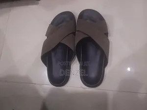Primark Black Leather Slides - Size 44