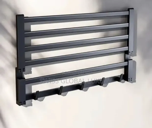70cm Sturdy Multiple Towel Holder - Black/Grey - 1