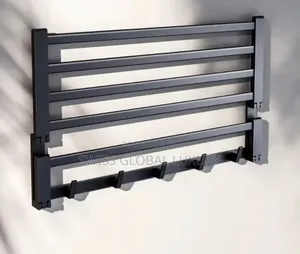 70cm Sturdy Multiple Towel Holder - Black/Grey