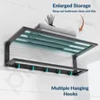 70cm Sturdy Multiple Towel Holder - Black/Grey - 2