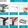 70cm Sturdy Multiple Towel Holder - Black/Grey - 3