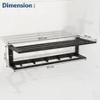 70cm Sturdy Multiple Towel Holder - Black/Grey - 4