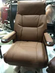 Babban Kujerar Ofis Mai Jikin Sama - Brown Leather - 1