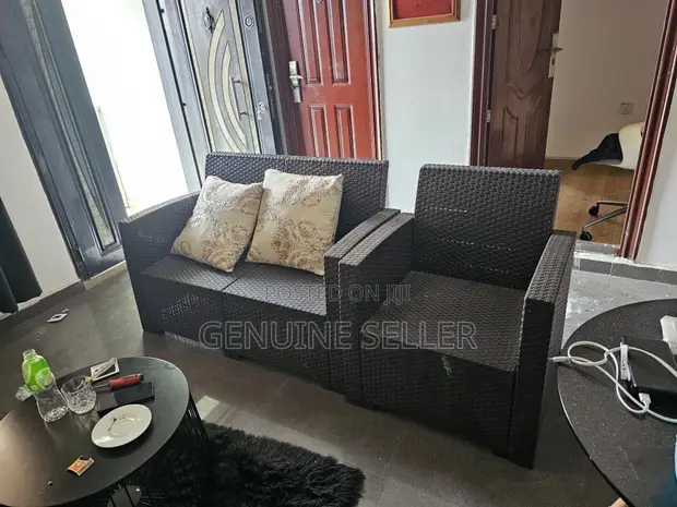 Two-Seater and Single Rattan Outdoor Lounge Chairs - 1