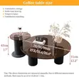 Tempered Smoked Glass Black Cylinder Coffee Table Set (2-Piece) - 2