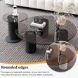 Tempered Smoked Glass Black Cylinder Coffee Table Set (2-Piece) - 4