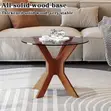 Modern Tempered Glass Cross-Base Coffee Table Set (2-Piece) - 4